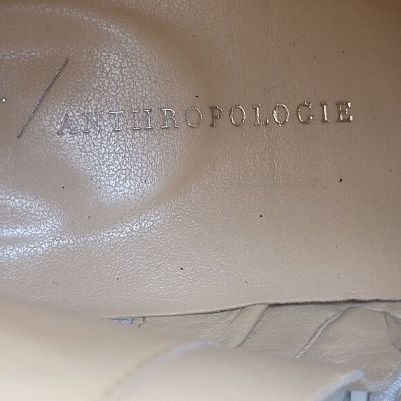 Anthropologie Women's Size 7.5 Platform Boots Bone Cream Block Heel Square Toe - Picture 7 of 9